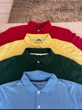 Men’s Nautica Polo Lot of 4 ❤️💛💚💙 Size L  $18
